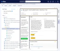 A review record for an SOP in a VisualQMS vault, shown in a CtrlPortals portal with step-by-step instructions, an Open Document button, the editor's comment and the linked document